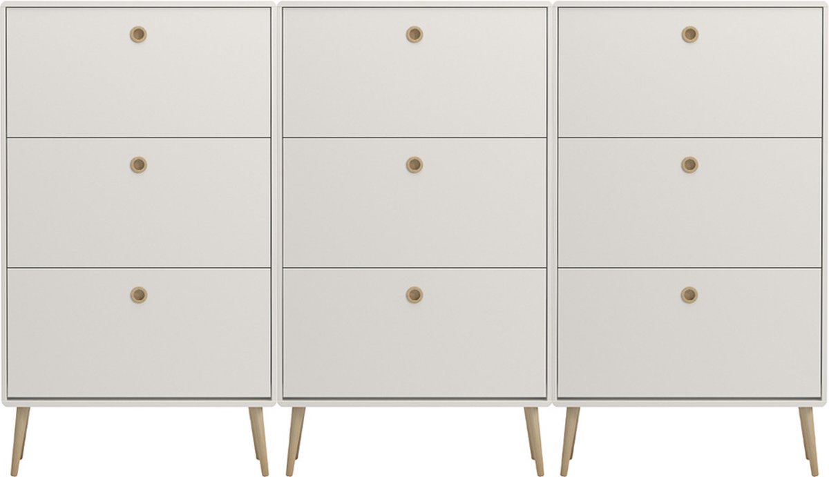 Softline schoenenkast 9 kleppen wit. (5715680001326)