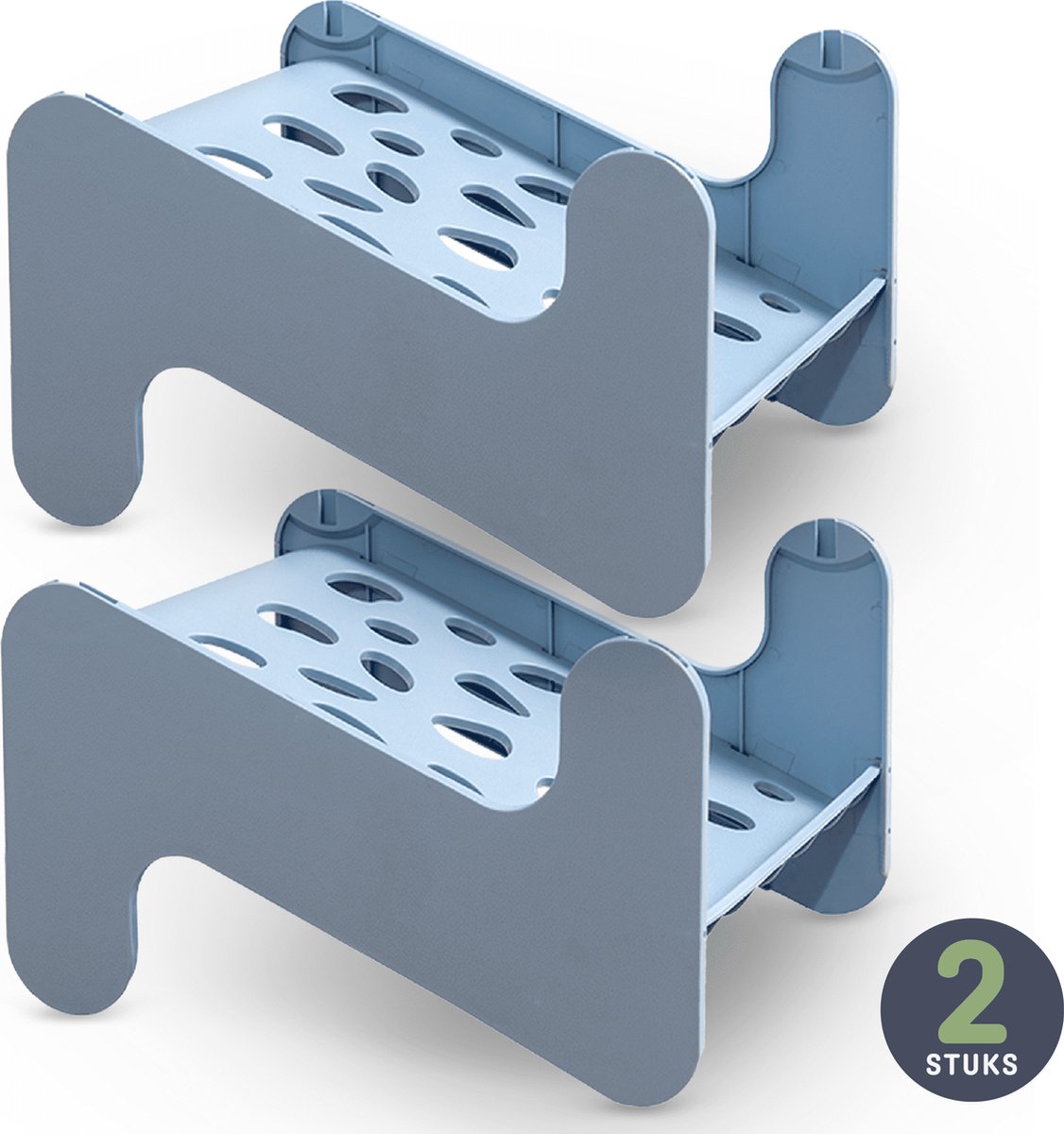 Sophie Nordinn® - Schoenenrek Linkoping Blauw (2 stuks) - Schoenenopbergers - Schoenen Organizer - Opbergsysteem - Schoenrek - 26x24x15 cm (8720165192106)
