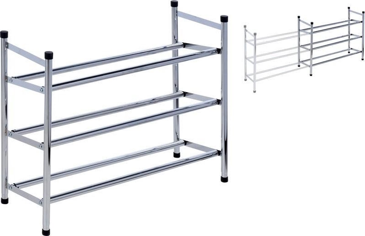 Storage Solutions Uitschuifbaar Schoenenrek - 61 Tot 115 Cm - 3 Laags (8719987092671)