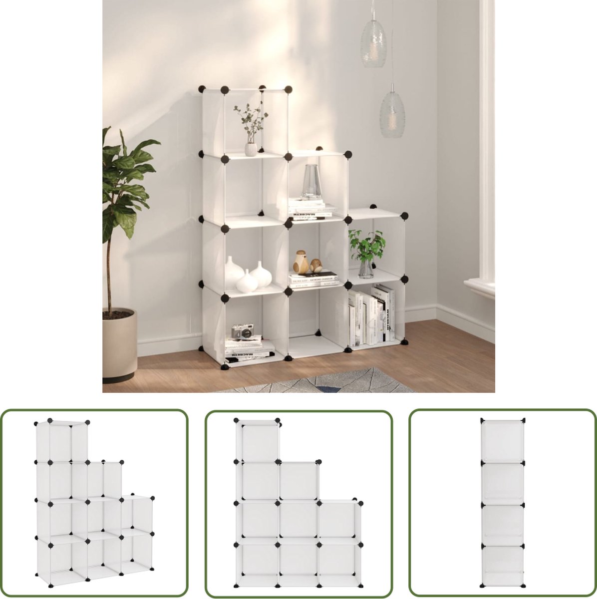 The Living Store Opbergkast Kunststof - 95.5x31.5x124 cm - Transparant (8721031228585)