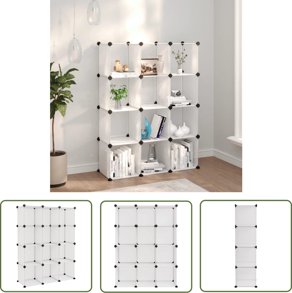 The Living Store Opbergkast - Kunststof - Multifunctioneel - 94.5 x 31.5 x 124 cm (8721031227274)