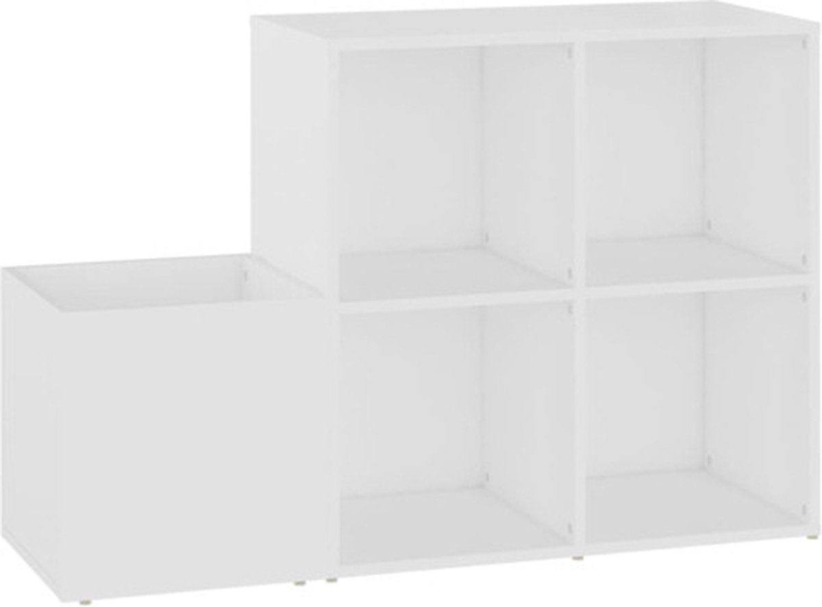 vidaXL - Opbergkast - 105x35,5x70 - cm - bewerkt - hout - wit (8720286605912)