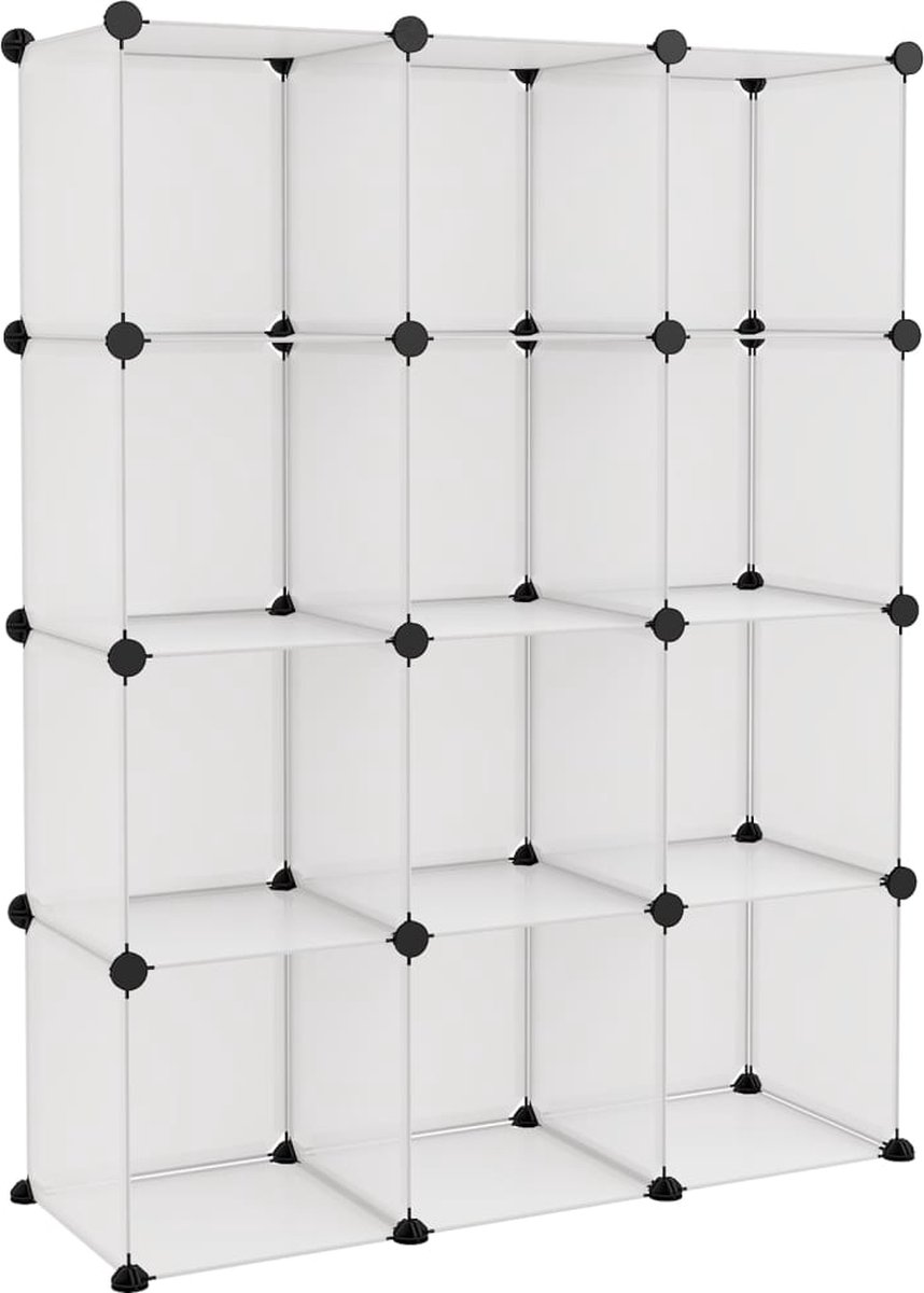 vidaXL - Opbergmeubel - met - 12 - vakken - polypropeen - transparant (8720286849538)