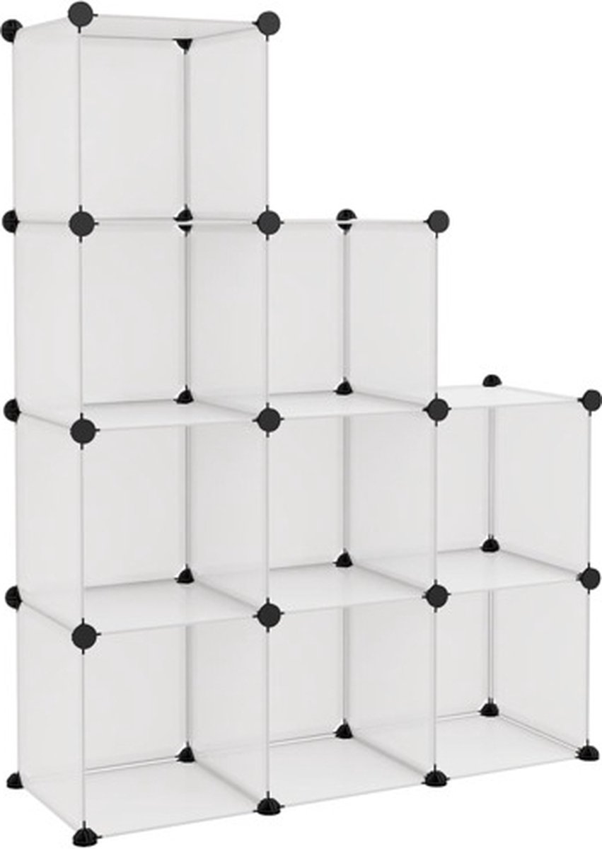 vidaXL - Opbergmeubel - met - 9 - vakken - polypropeen - transparant (8720286849545)