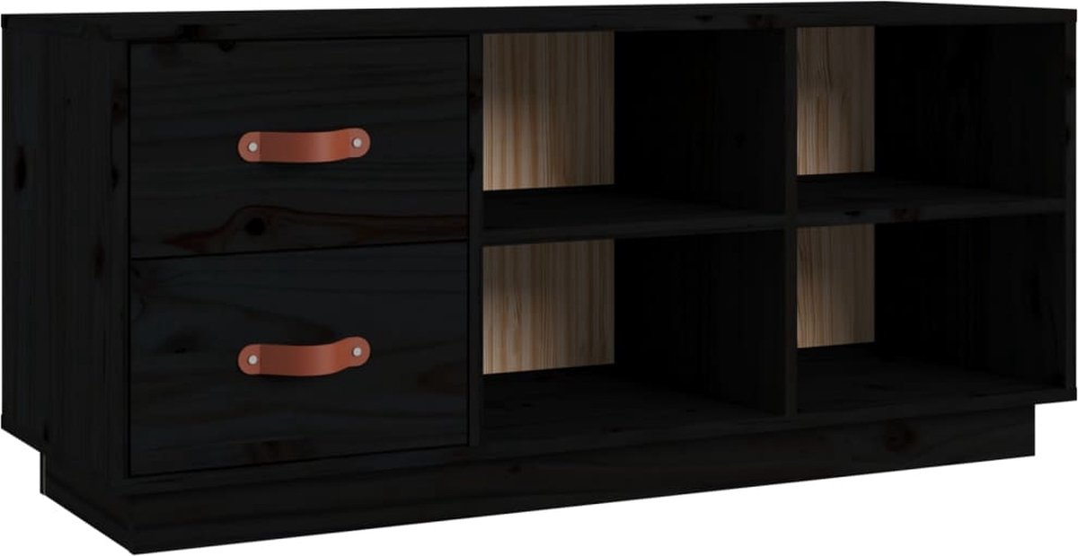 vidaXL - Schoenenbank - 100x34x45 - cm - massief - grenenhout - zwart (8720287205746)