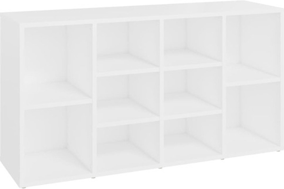 vidaXL - Schoenenbank - 103x30x54,5 - cm - bewerkt - hout - wit (8720286586969)