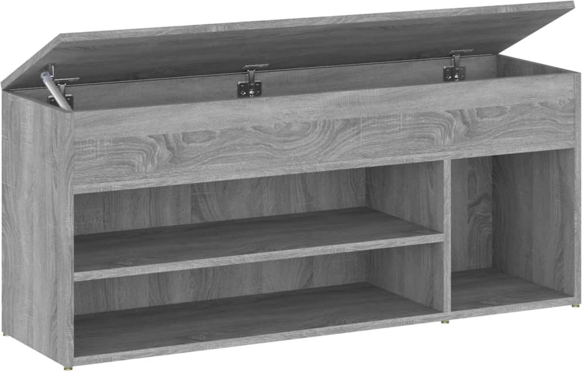 vidaXL - Schoenenbank - 105x30x45 - cm - bewerkt - hout - grijs - sonoma - eikenkleur (8720286957042)