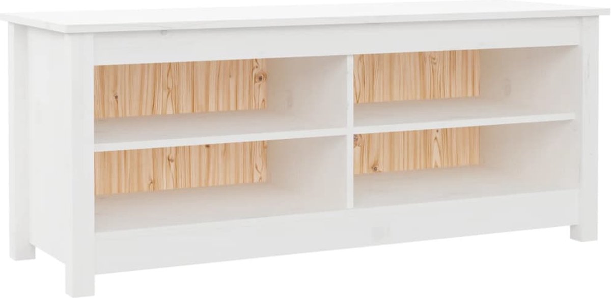 vidaXL - Schoenenbank - 110x38x45,5 - cm - massief - grenenhout - wit (8720286922668)