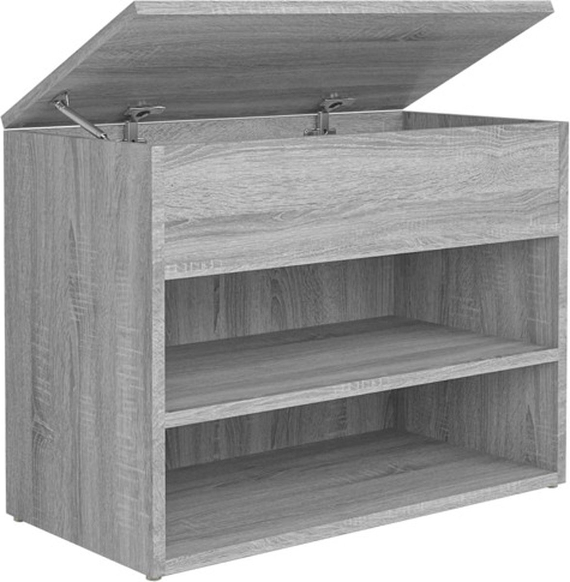 vidaXL - Schoenenbank - 60x30x45 - cm - bewerkt - hout - grijs - sonoma - eikenkleurig (8720286956984)