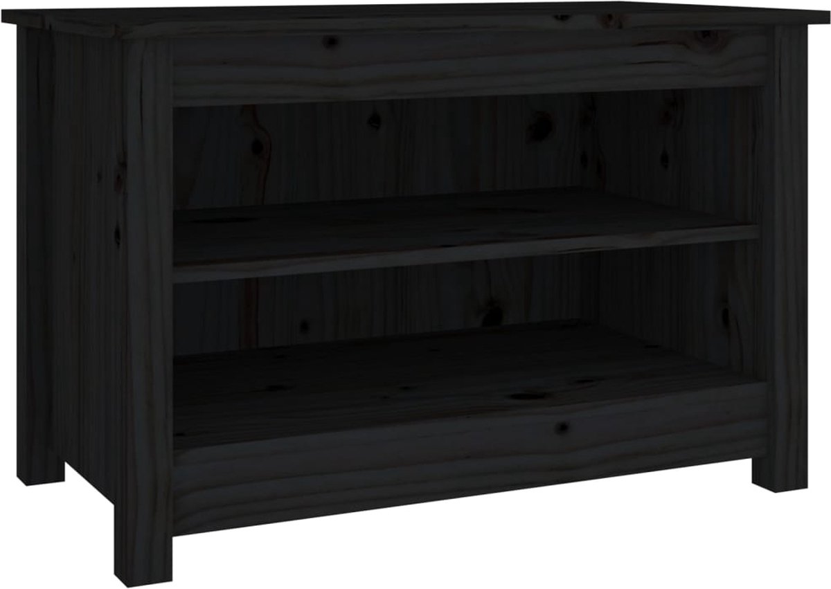 vidaXL - Schoenenbank - 70x38x45,5 - cm - massief - grenenhout - zwart (8720286922644)