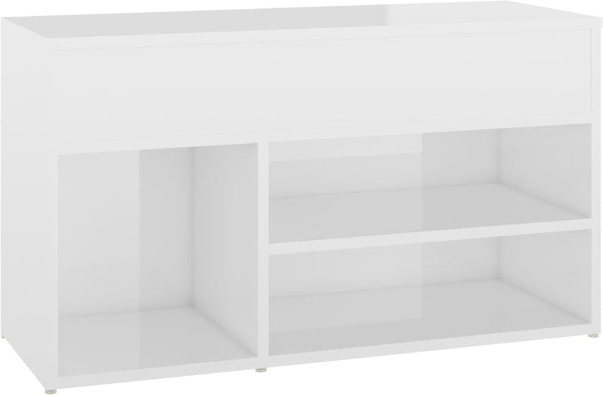 vidaXL - Schoenenbank - 80x30x45 - cm - bewerkt - hout - hoogglans - wit (8720286643501)