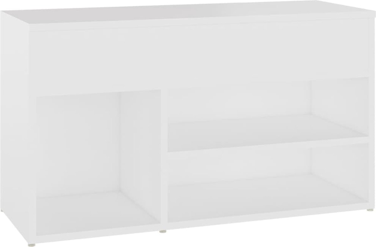 vidaXL - Schoenenbank - 80x30x45 - cm - bewerkt - hout - wit (8720286643440)