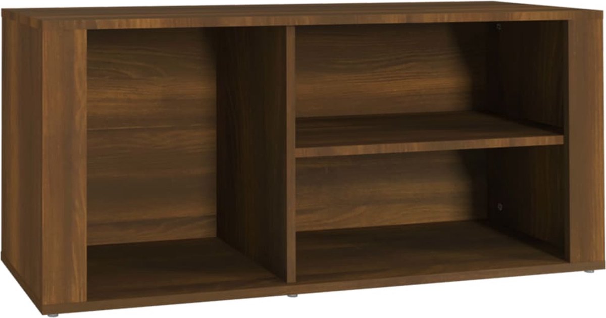 vidaXL - Schoenenkast - 100x35x45 - cm - bewerkt - hout - bruin - eikenkleur (8720287223313)