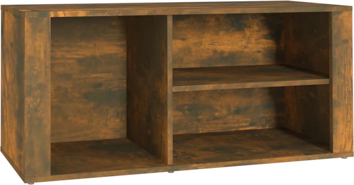 vidaXL - Schoenenkast - 100x35x45 - cm - bewerkt - hout - gerookt - eikenkleurig (8720287223290)