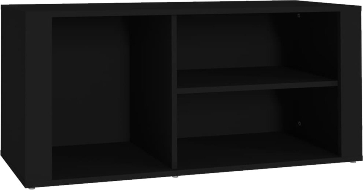 vidaXL - Schoenenkast - 100x35x45 - cm - bewerkt - hout - zwart (8720287223252)