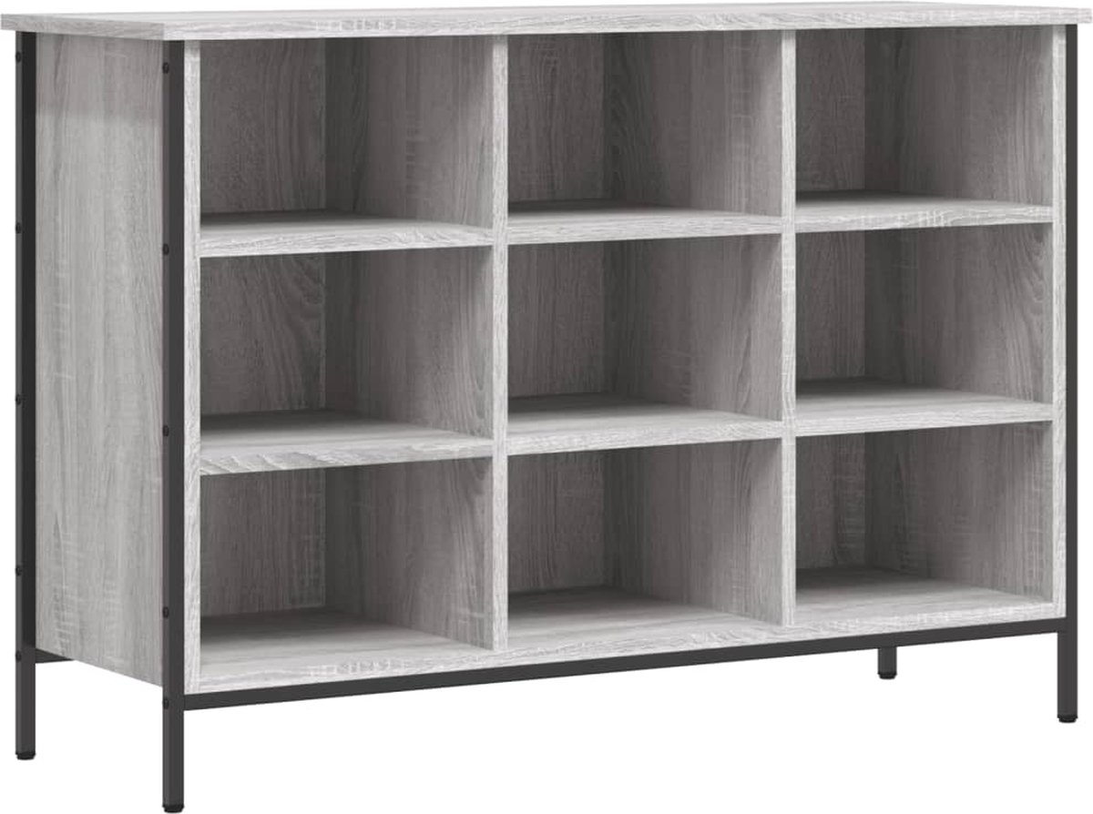 vidaXL - Schoenenkast - 100x35x70 - cm - bewerkt - hout - grijs - sonoma - eikenkleur (8720845774639)