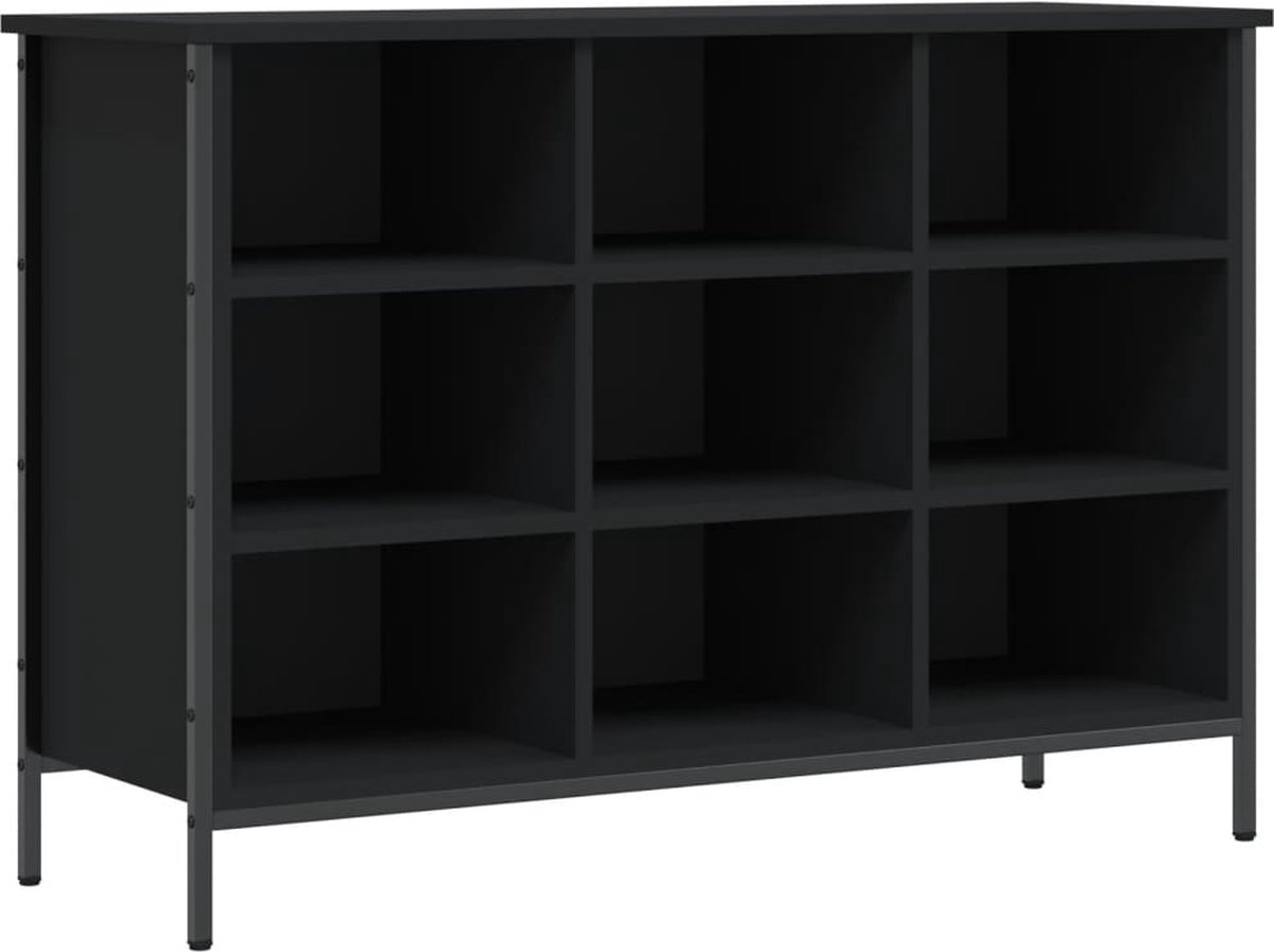 vidaXL - Schoenenkast - 100x35x70 - cm - bewerkt - hout - zwart (8720845774608)