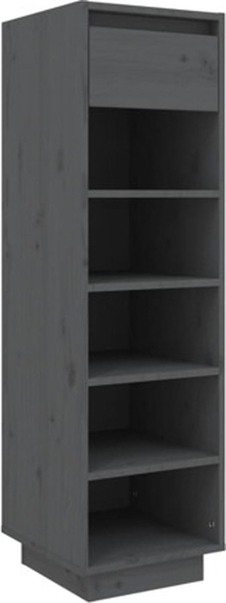vidaXL - Schoenenkast - 30x34x105 - cm - massief - grenenhout - grijs (8720286841495)