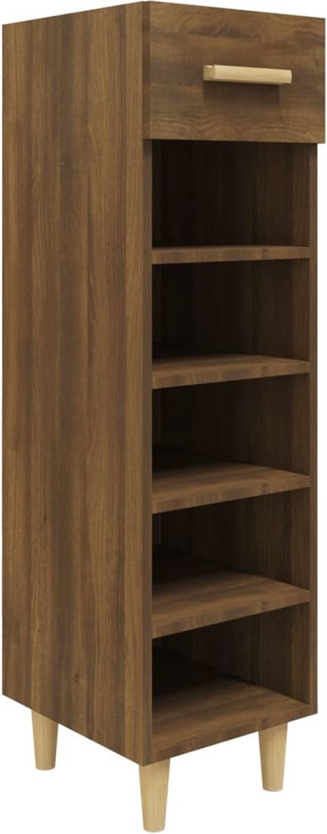 vidaXL - Schoenenkast - 30x35x105 - cm - bewerkt - hout - bruin - eikenkleur (8720287086703)