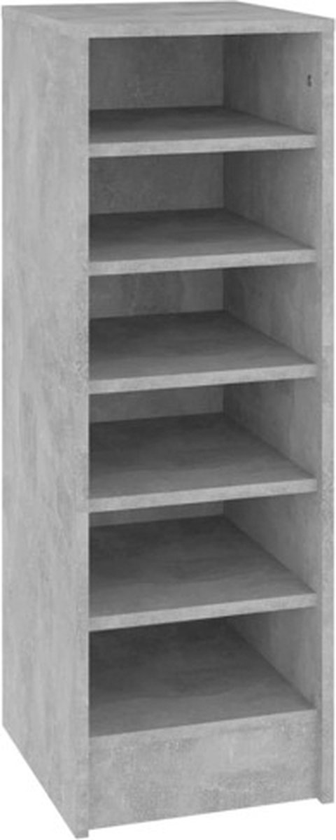 vidaXL - Schoenenkast - 31,5x35x90 - cm - bewerkt - hout - betongrijs (8720286646830)
