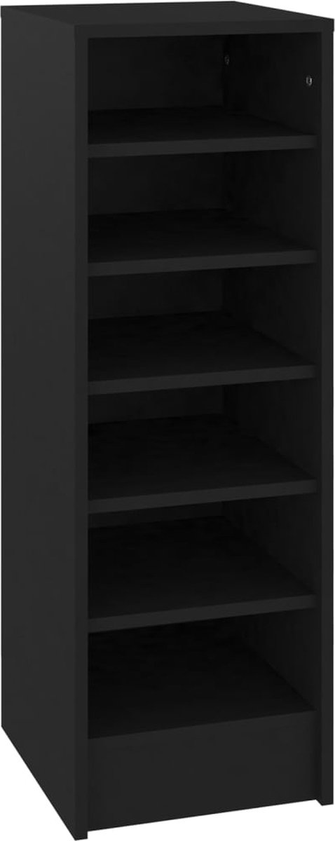 vidaXL - Schoenenkast - 31,5x35x90 - cm - bewerkt - hout - zwart (8720286646809)