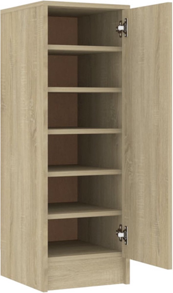 vidaXL - Schoenenkast - 32x35x92 - cm - bewerkt - hout - sonoma - eikenkleurig (8720286646557)