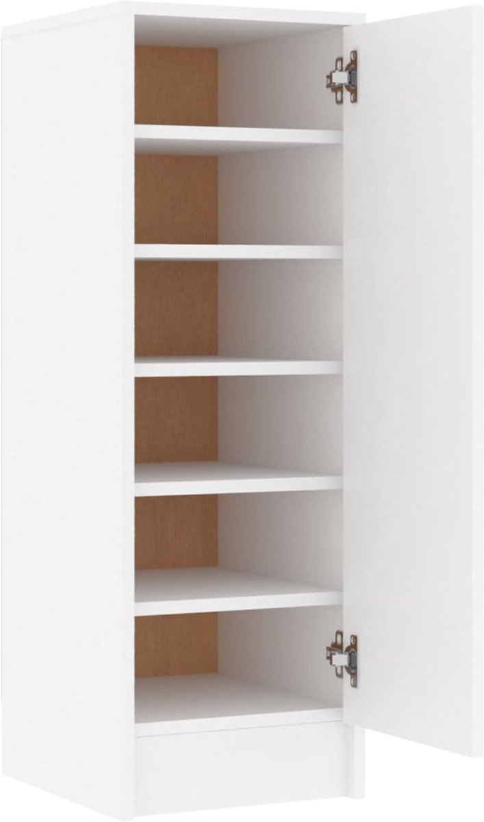 vidaXL - Schoenenkast - 32x35x92 - cm - bewerkt - hout - wit (8720286646526)