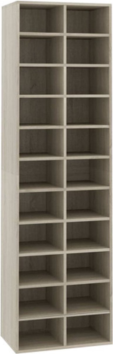 vidaXL - Schoenenkast - 54x34x183 - cm - bewerkt - hout - sonoma - eikenkleurig (8719883675336)