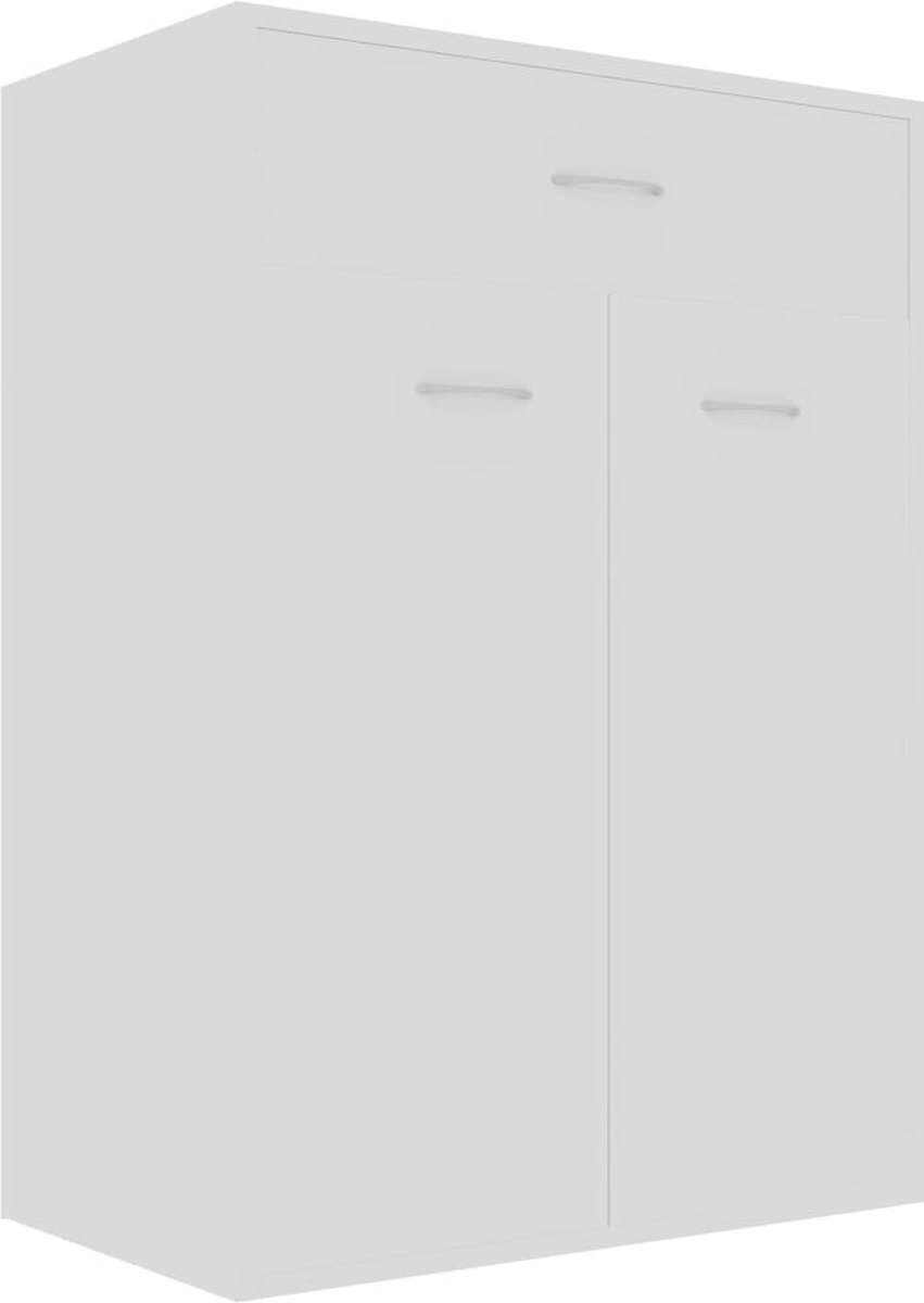 vidaXL - Schoenenkast - 60x35x84 - cm - bewerkt - hout - wit (8719883816661)