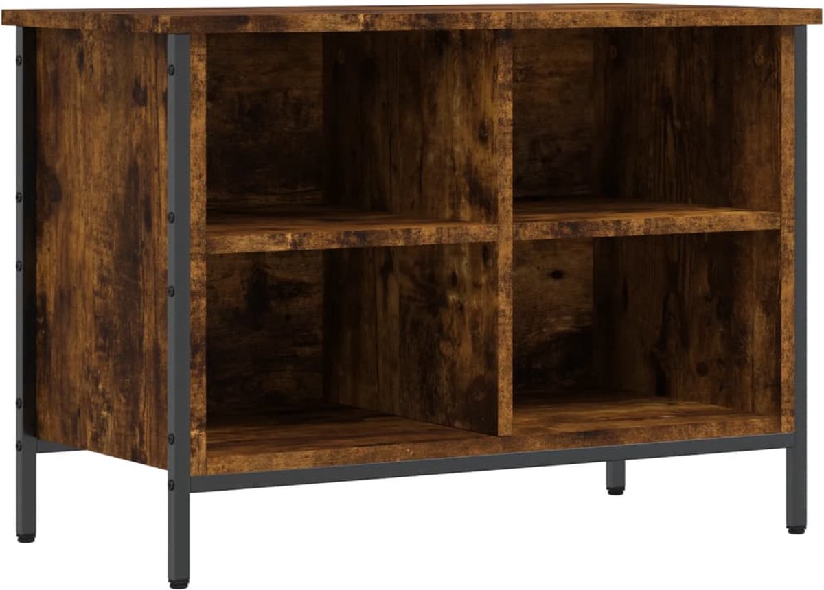 vidaXL - Schoenenkast - 69x35x50 - cm - bewerkt - hout - gerookt - eikenkleurig (8720845774523)