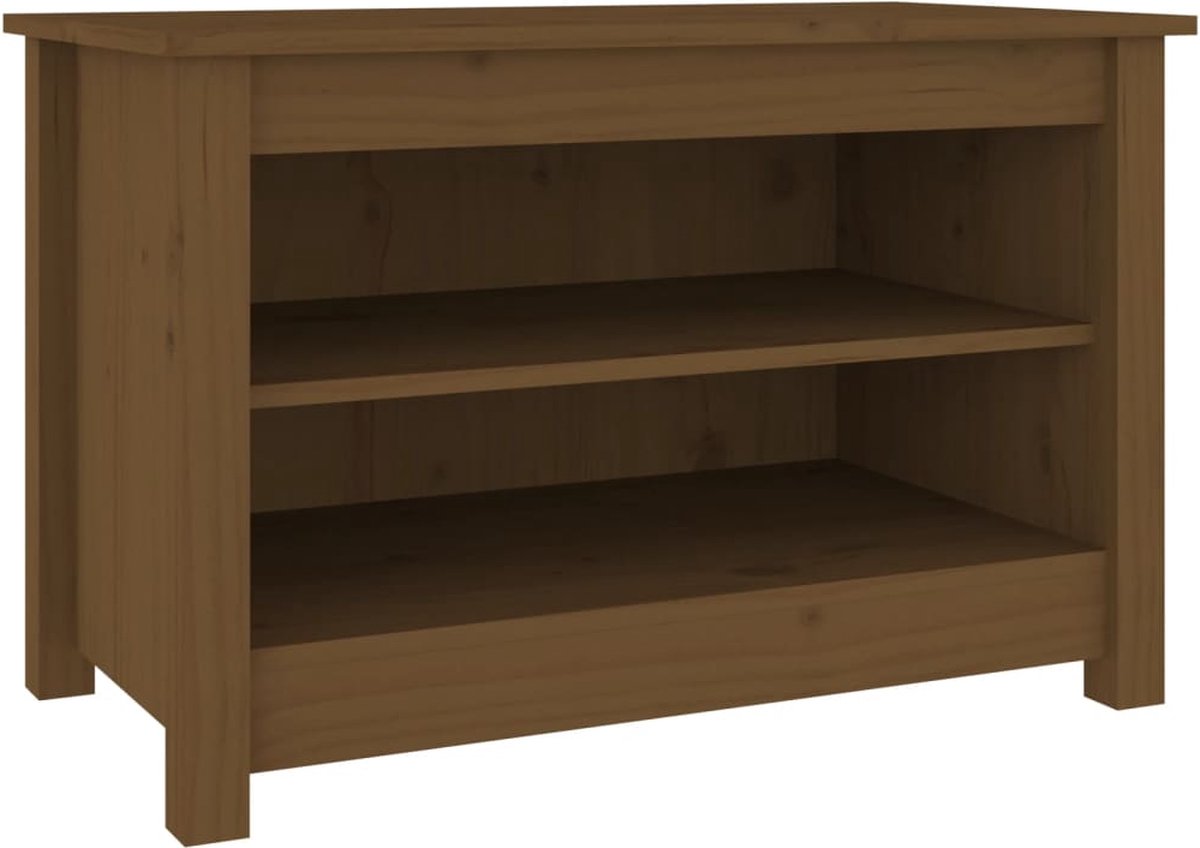 vidaXL - Schoenenkast - 70x38x45,5 - cm - massief - grenenhout - honingbruin (8720286922637)