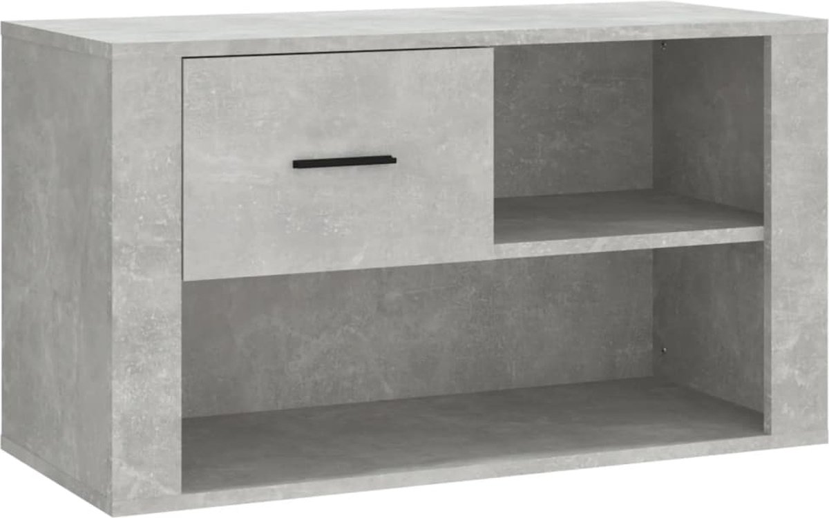vidaXL - Schoenenkast - 80x35x45 - cm - bewerkt - hout - betongrijs (8720287222002)
