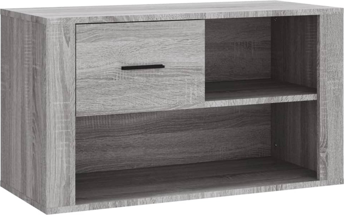 vidaXL - Schoenenkast - 80x35x45 - cm - bewerkt - hout - grijs - sonoma (8720287222026)