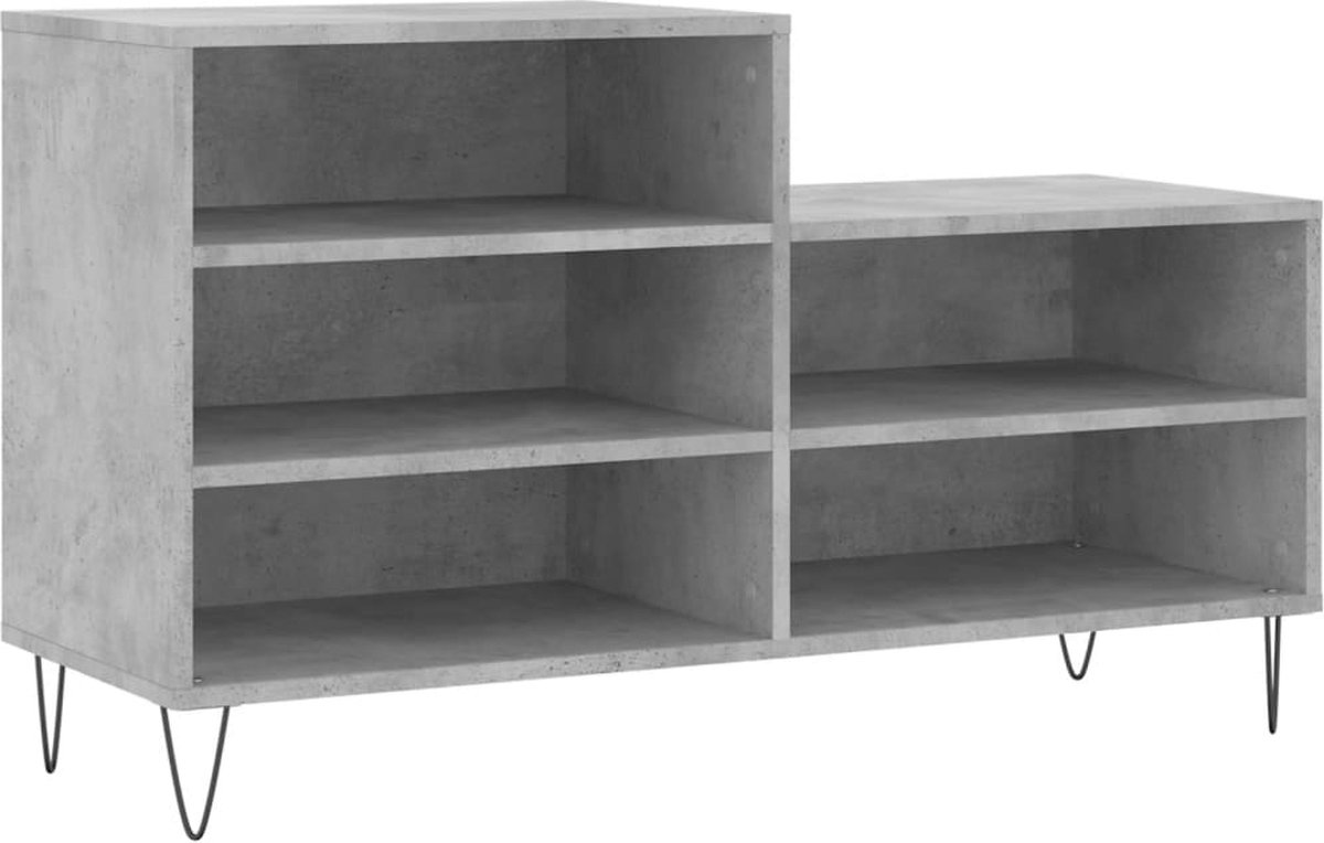 vidaXL Schoenenkast - Betongrijs - 102x36x60 cm Schoenenkast - Schoenenrek - Bergruimte - Entreehal - Woonkamer - Slaapkamer - Kledingopslag - Organisatie - Houten Meubel - Grijze Meubels (8355614012478)