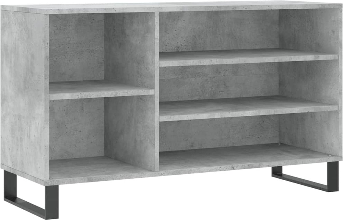 vidaXL Schoenenkast - Betongrijs - Bewerkt hout - 102x36x60 cm Schoenenkast - Schoenen Rek - Bergruimte - Kast - Houten Kast - Grijze Kast - Design Kast - Entree Organisatie (8251038173873)