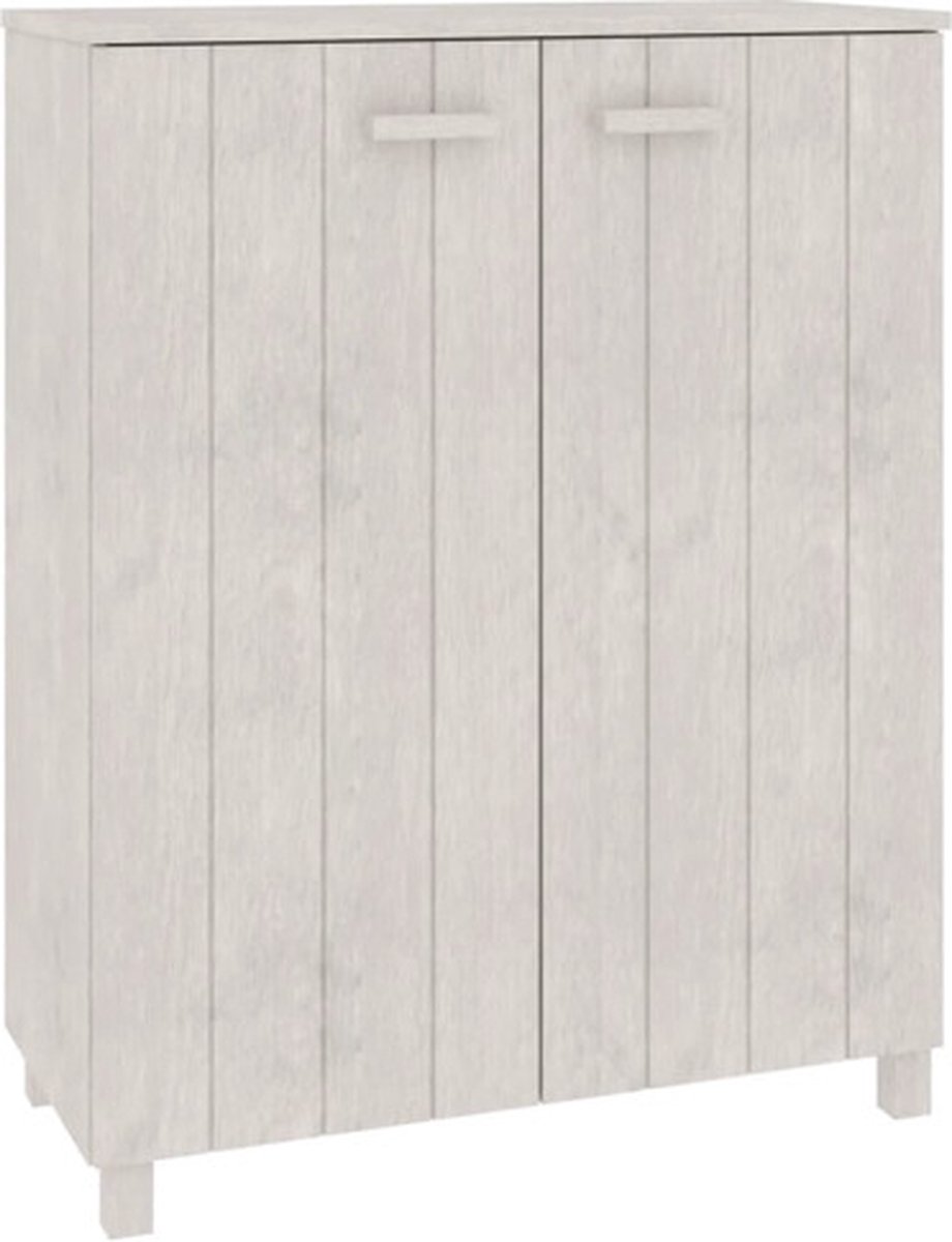 vidaXL - Schoenenkast - HAMAR - 85x40x108 - cm - massief - grenenhout - wit (8720286818633)