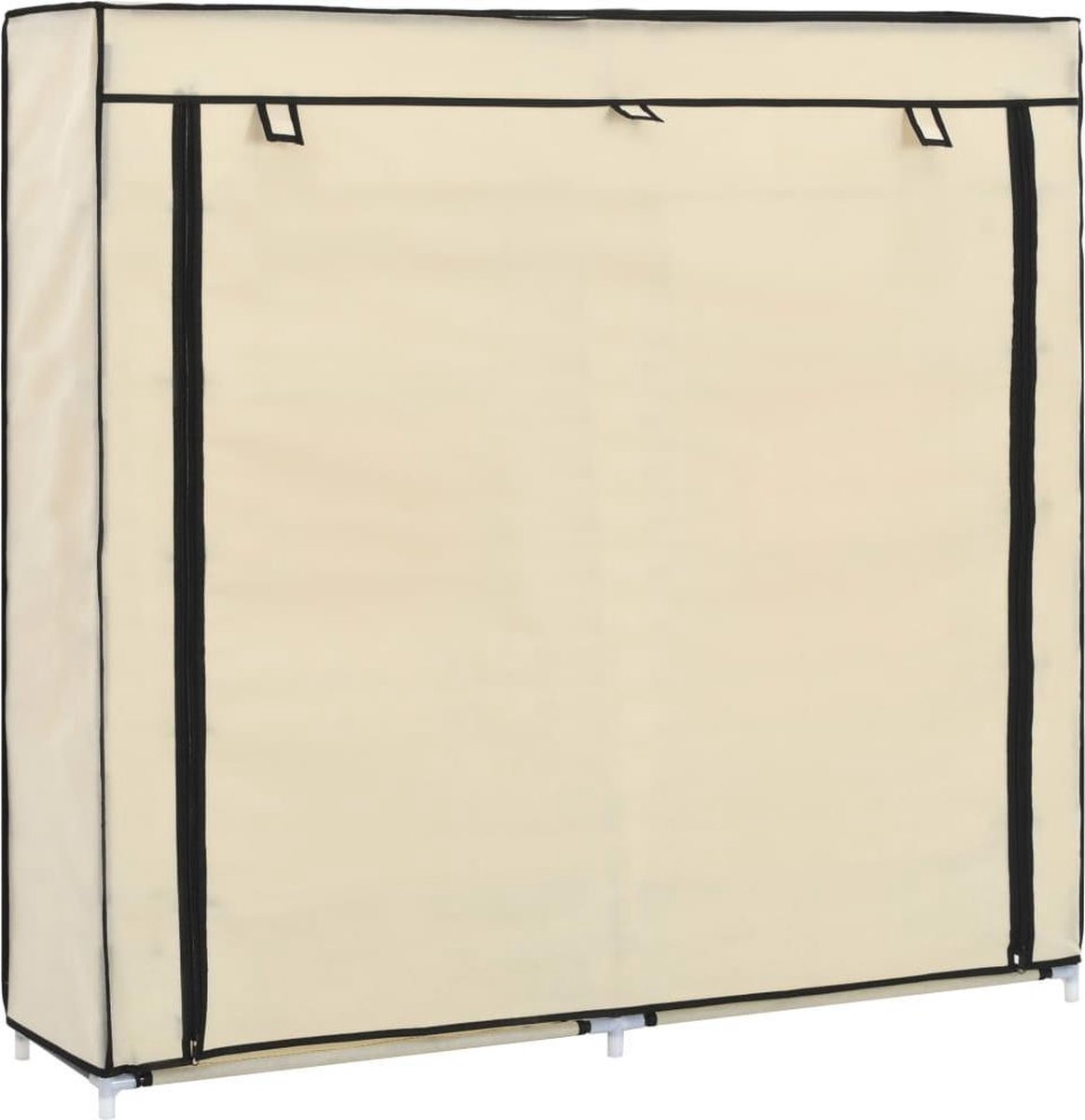 vidaXL - Schoenenkast - met - hoes - 115x28x110 - cm - stof - crème (8719883564777)