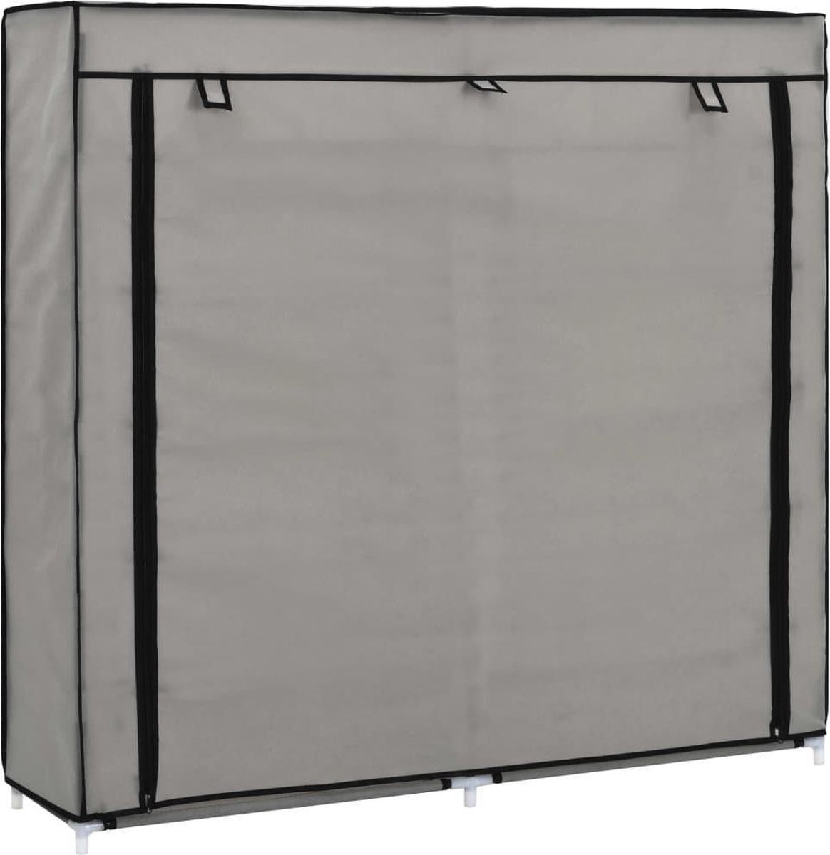 vidaXL - Schoenenkast - met - hoes - 115x28x110 - cm - stof - grijs (8719883564784)
