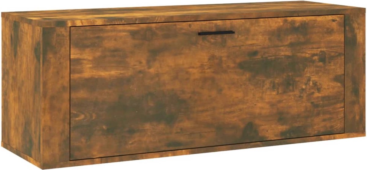 vidaXL - Schoenenkast - wandgemonteerd - 100x35x38 - cm - bewerkt - hout - eiken (8720287224891)