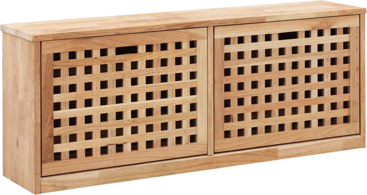 vidaXL - Schoenenopbergbank - 94x20x38 - cm - massief - walnotenhout (8719883590639)