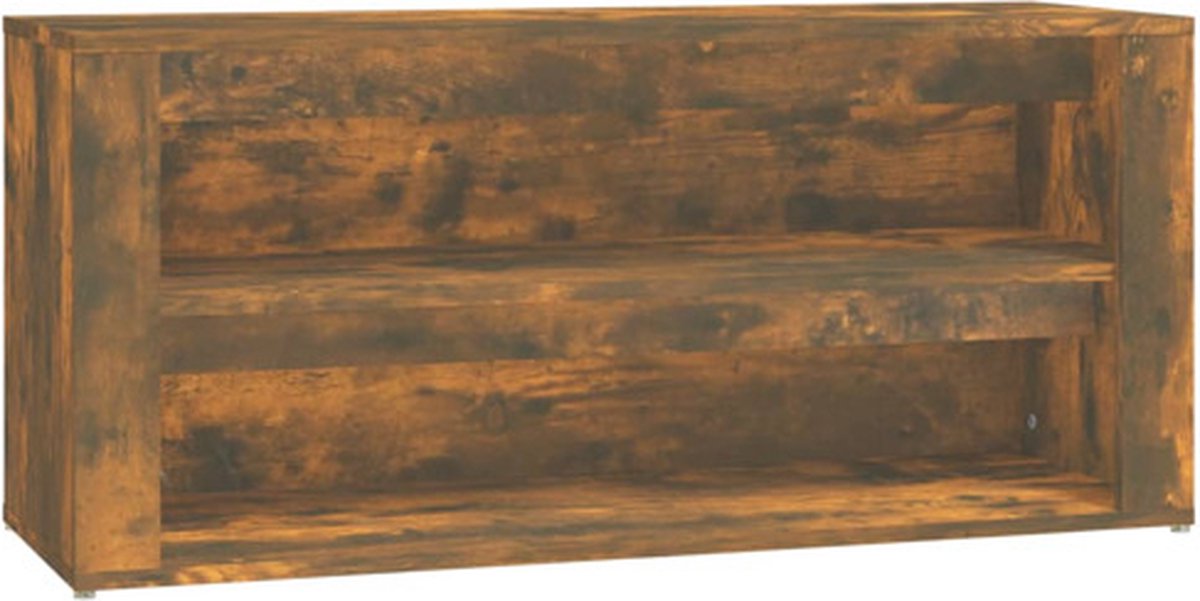 vidaXL - Schoenenrek - 100x35x45 - cm - bewerkt - hout - gerookt - eikenkleurig (8720287223139)