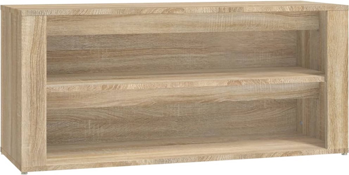 vidaXL - Schoenenrek - 100x35x45 - cm - bewerkt - hout - sonoma - eikenkleurig (8720287223115)