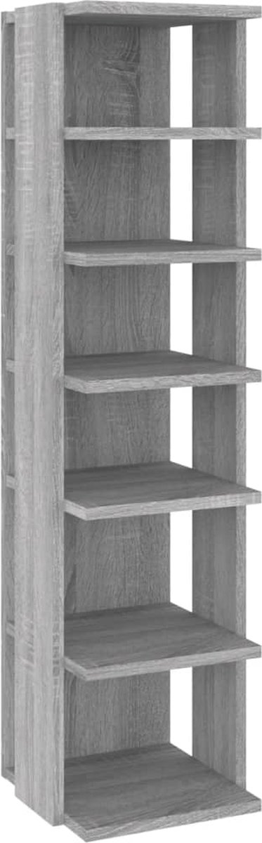 vidaXL - Schoenenrek - 27,5x27x102 - cm - bewerkt - hout - grijs - sonoma (8720286956519)