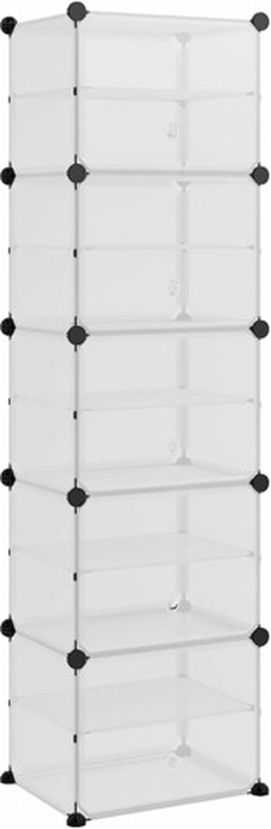 vidaXL - Schoenenrek - 44x31,5x153,5 - cm - polypropeen - transparant (8720286849651)