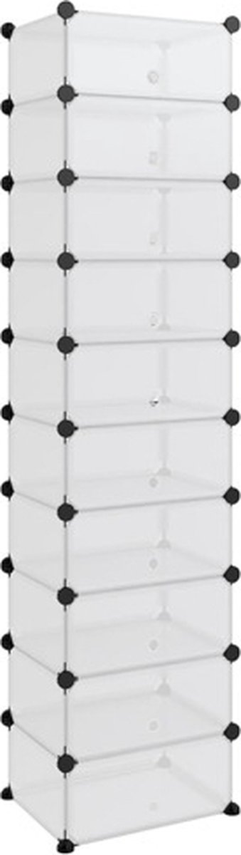 vidaXL - Schoenenrek - 44x32x174 - cm - polypropeen - transparant (8720286849644)