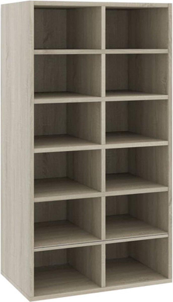 vidaXL - Schoenenrek - 54x34x100,5 - cm - bewerkt - hout - sonoma - eikenkleurig (8719883730806)