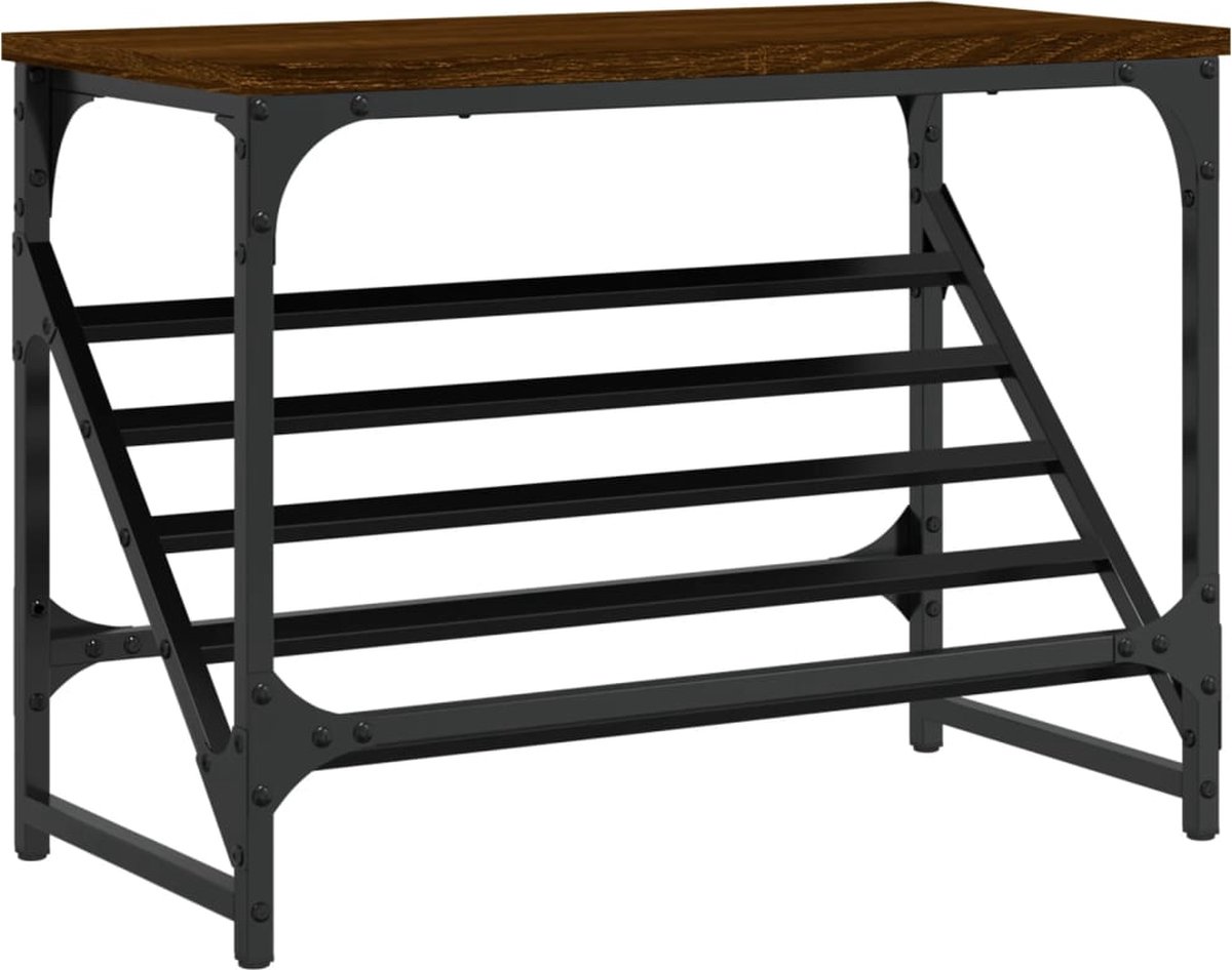 vidaXL - Schoenenrek - 60x30x45 - cm - bewerkt - hout - bruin - eikenkleur (8721012123892)