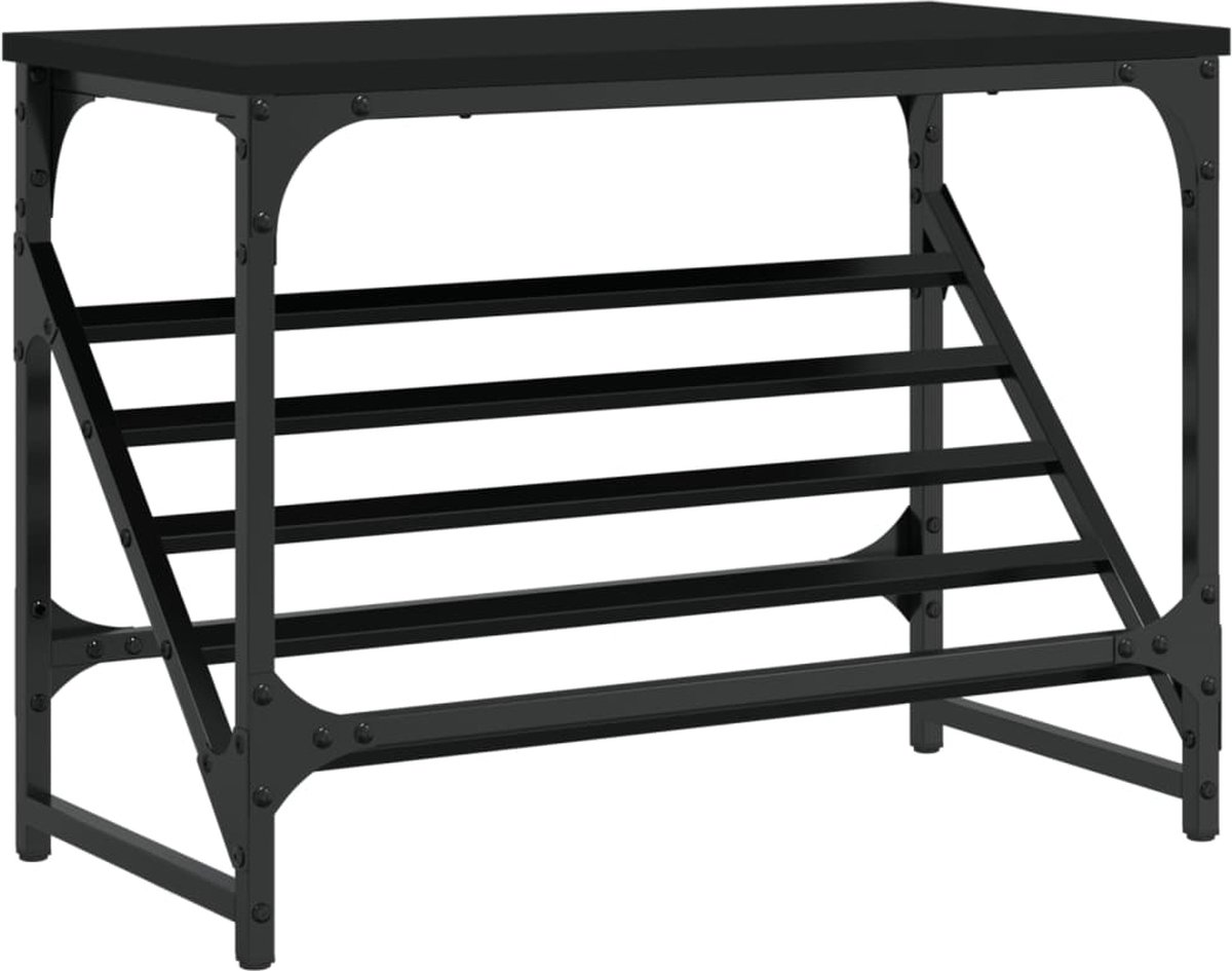 vidaXL - Schoenenrek - 60x30x45 - cm - bewerkt - hout - zwart (8721012123854)