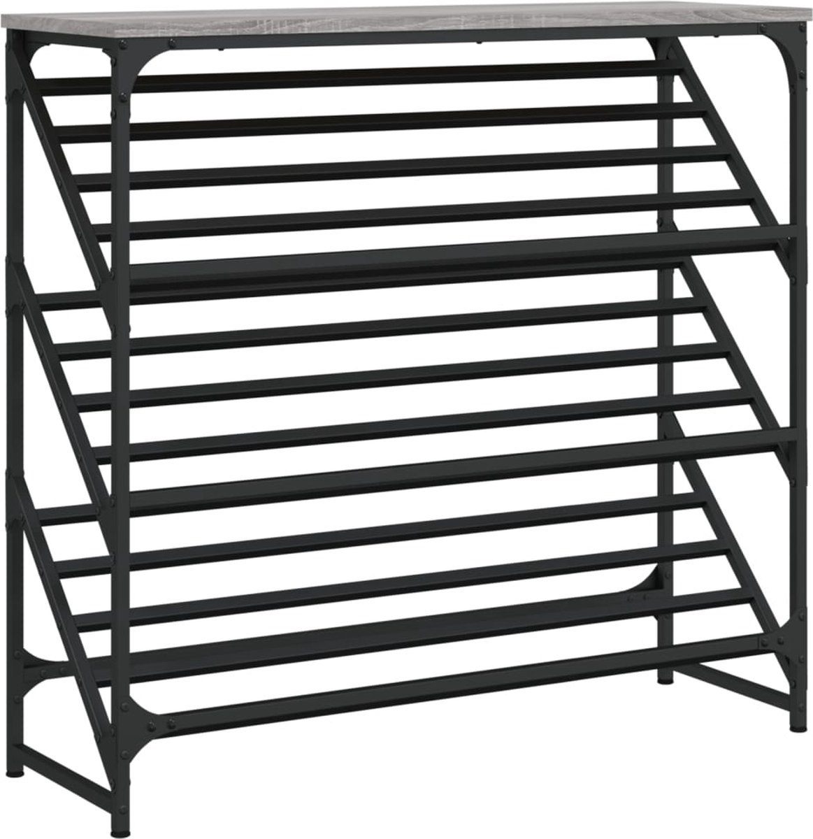 vidaXL - Schoenenrek - 90x30x85 - cm - bewerkt - hout - grijs - sonoma (8721012124035)