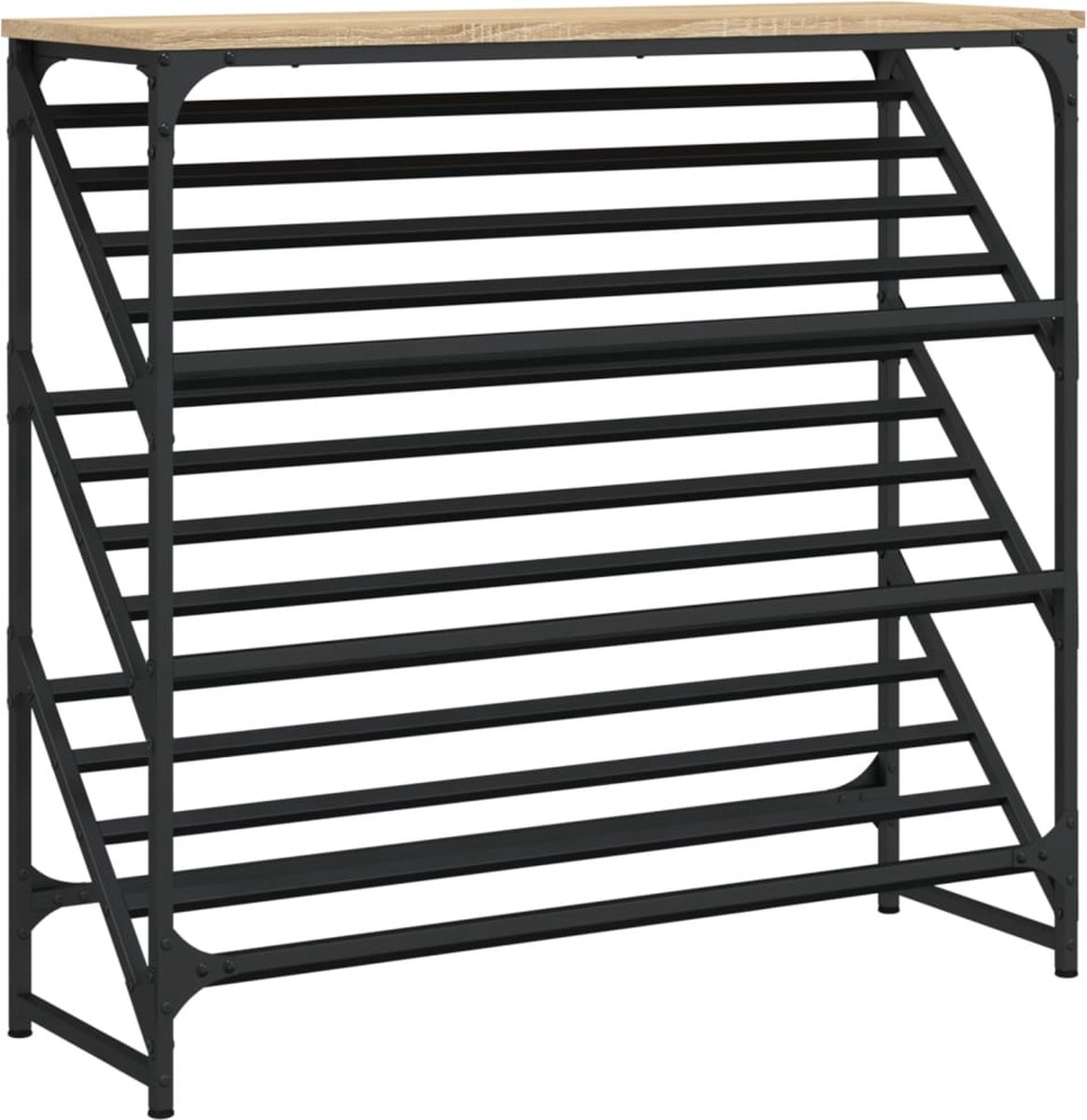 vidaXL - Schoenenrek - 90x30x85 - cm - bewerkt - hout - sonoma - eikenkleurig (8721012124011)